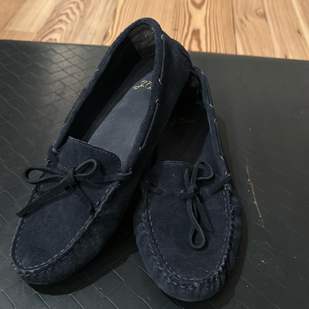 J Crew driving Moccasin in Navy.